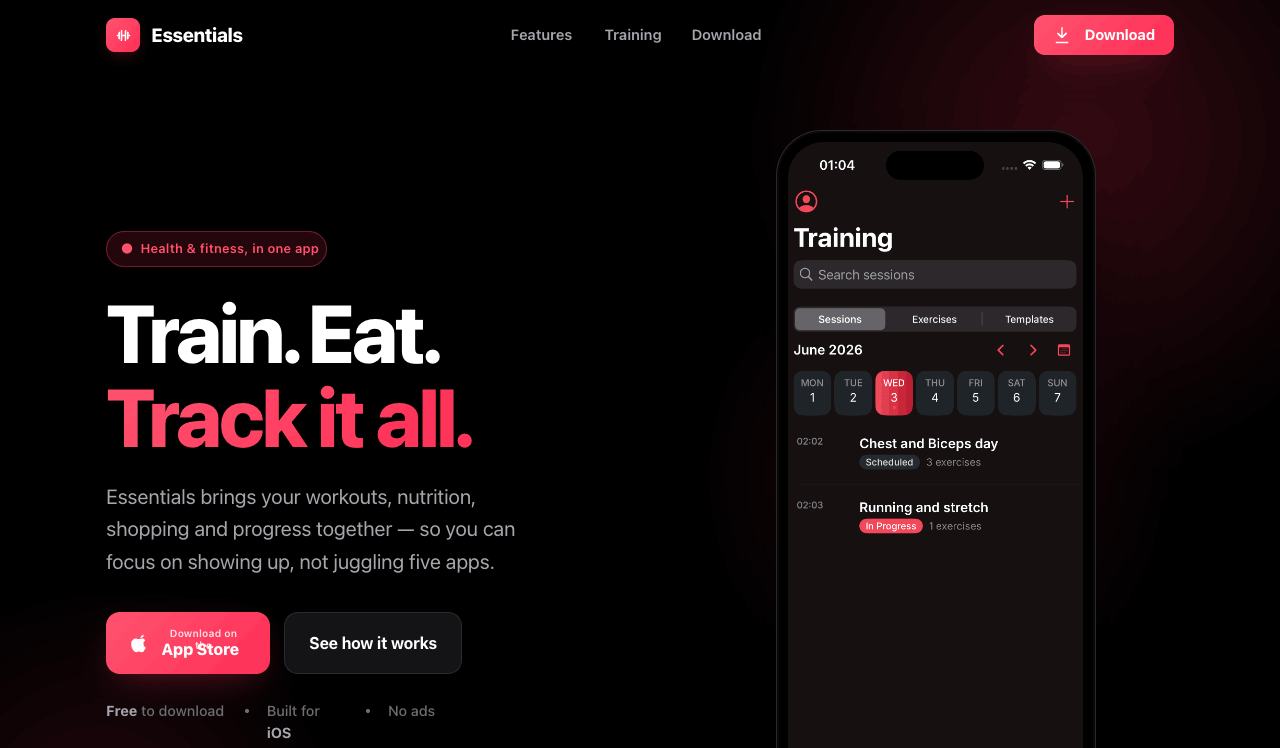 Essentials landing page